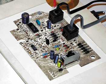 Assembled circuit, illustrating the complexity and scale of the device.